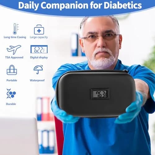 HIMDUZE Insulin Cooler Travel Case Black 21.8cm (8.6") x 13.8cm (5.4") x 8.9cm (3.5") | TSA Approved for Travel thumbnail 7