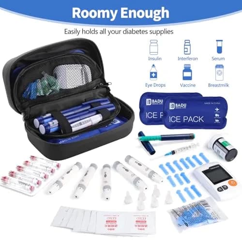 HIMDUZE Insulin Cooler Travel Case Black 21.8cm (8.6") x 13.8cm (5.4") x 8.9cm (3.5") | TSA Approved for Travel thumbnail 3