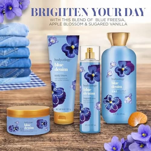 Bodycology Shea Butter Body Cream, Blue Denim, 8 oz | Ultra-Hydrating, Non-Greasy, Paraben-Free thumbnail 6