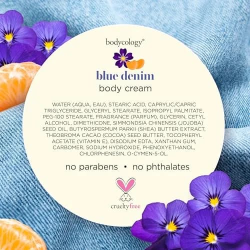 Bodycology Shea Butter Body Cream, Blue Denim, 8 oz | Ultra-Hydrating, Non-Greasy, Paraben-Free thumbnail 7