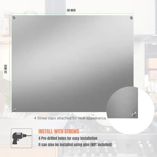 TUTU 24" x 30" Stainless Steel Reversible Backsplash | Easy Clean Wall Shield thumbnail 2