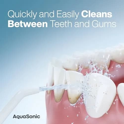 Aquasonic Water Flosser Cordless Rechargeable Mint Green Metallic | 500ml (16.9 Fl Oz) Water Reservoir thumbnail 2