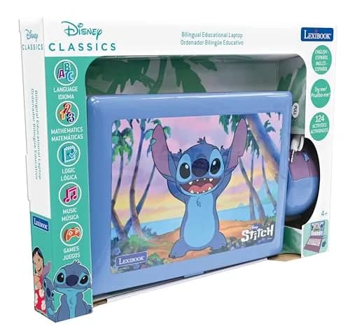 LEXiBOOK Disney Stitch Educational Laptop for Kids 124 Activities | Bilingual Learning & Fun (70-120 chars) thumbnail 3