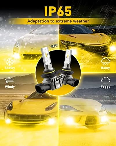 AUXITO 9145 LED Fog Light Bulbs Yellow, 6000LM 3000K Amber Fog Lights, H10/9045/9140 Halogen Replacement (Pack of 2) thumbnail 6