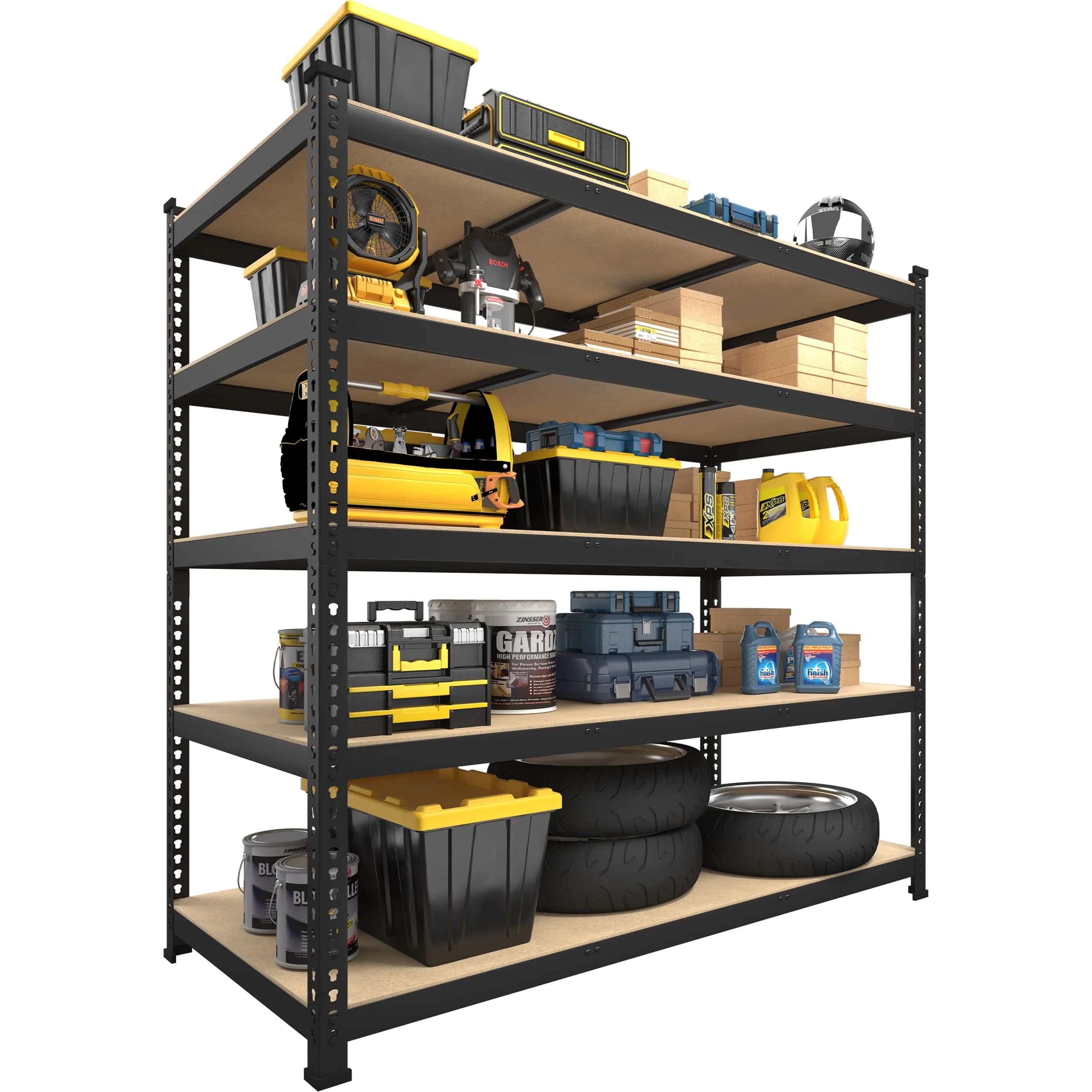 PrimeZone Garage Storage Shelves 47"W x 18"D x 72"H | Heavy Duty 5-Tier Metal Shelving