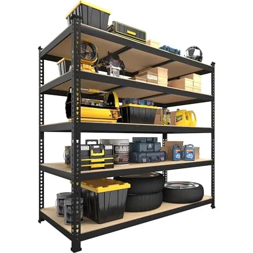 PrimeZone Garage Storage Shelves 47"W x 18"D x 72"H | Heavy Duty 5-Tier Metal Shelving thumbnail 1