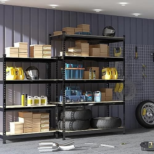 PrimeZone Garage Storage Shelves 47"W x 18"D x 72"H | Heavy Duty 5-Tier Metal Shelving thumbnail 2
