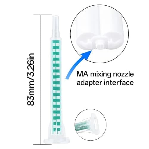 ATOYSKPX 50pcs Epoxy Mixing Nozzle Heads for 50ml AB Guns | Static Mixer Resin Tips (1:1/2:1 Ratio) thumbnail 3