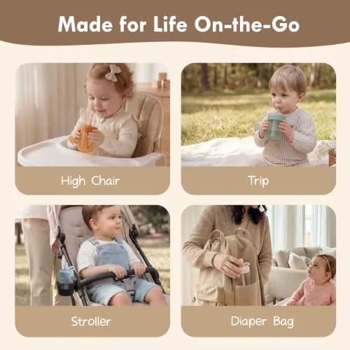 Moonkie Baby Straw Cup | Silicone Toddler Sippy Training Cup with Straw Lid | BPA-Free Drop-Proof | Baby Led Weaning | 6 Months+ thumbnail 4