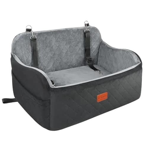 Lealchum Dog Car Seat Up to 25kg (55lb) | Adjustable Safety Leash & Washable Bed thumbnail 1