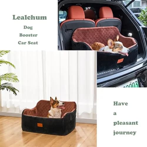 Lealchum Dog Car Seat Up to 25kg (55lb) | Adjustable Safety Leash & Washable Bed thumbnail 6