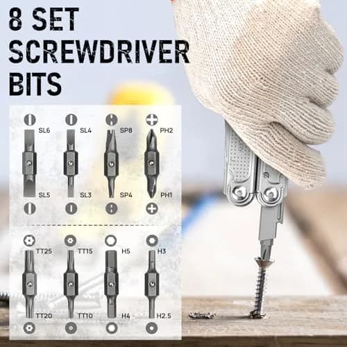 BIBURY Multitool Pliers Pro with 440A Knife & Full Size Scissors | 22-in-1 Professional Multi-Tool for Heavy-Duty Tasks thumbnail 6