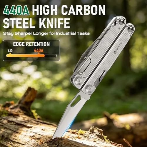 BIBURY Multitool Pliers Pro with 440A Knife & Full Size Scissors | 22-in-1 Professional Multi-Tool for Heavy-Duty Tasks thumbnail 3