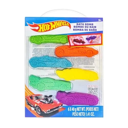 Townley Girl Hot Wheels Bath Bomb Set, 6-Piece Bubble Gum Scented, Ages 3+ | Colorful Fizzies for Kids thumbnail 1