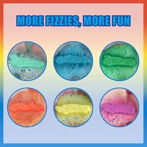 Townley Girl Hot Wheels Bath Bomb Set, 6-Piece Bubble Gum Scented, Ages 3+ | Colorful Fizzies for Kids thumbnail 3