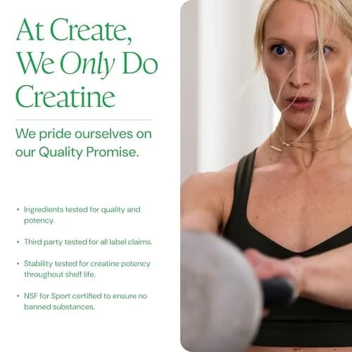 Create Creatine Monohydrate Gummies for Men & Women, Boost Focus, Strength, and Endurance, Anti-Melting Formula, Vegan, Gluten-Free, Non-GMO, 1.5g of Creatine per Gummy (Sour Green Apple) | 90 Count thumbnail 5