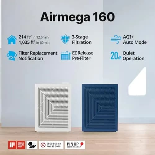 Coway Airmega 160 Air Purifier 1035ft² Coverage | True HEPA Filtration for Smoke, Allergens, Odors thumbnail 2