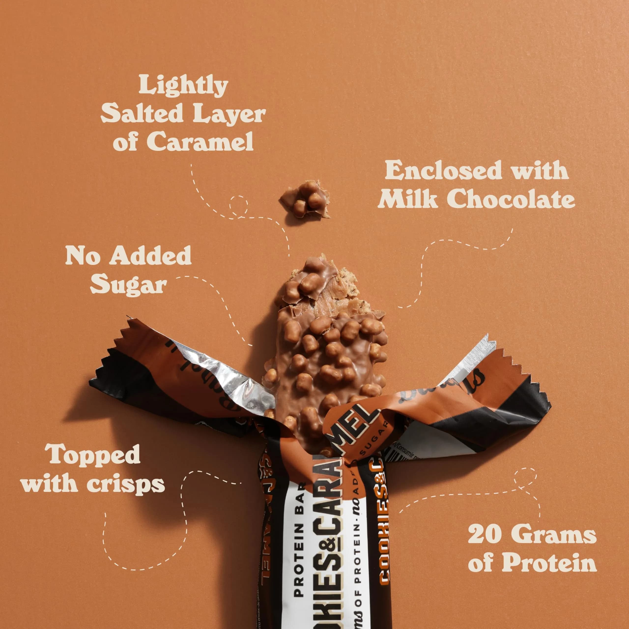BAREBELLS Cookies and Caramel Protein Bars, 24 Bars (2x12) | 20g High Protein, 1g Sugar, USA Import thumbnail 3
