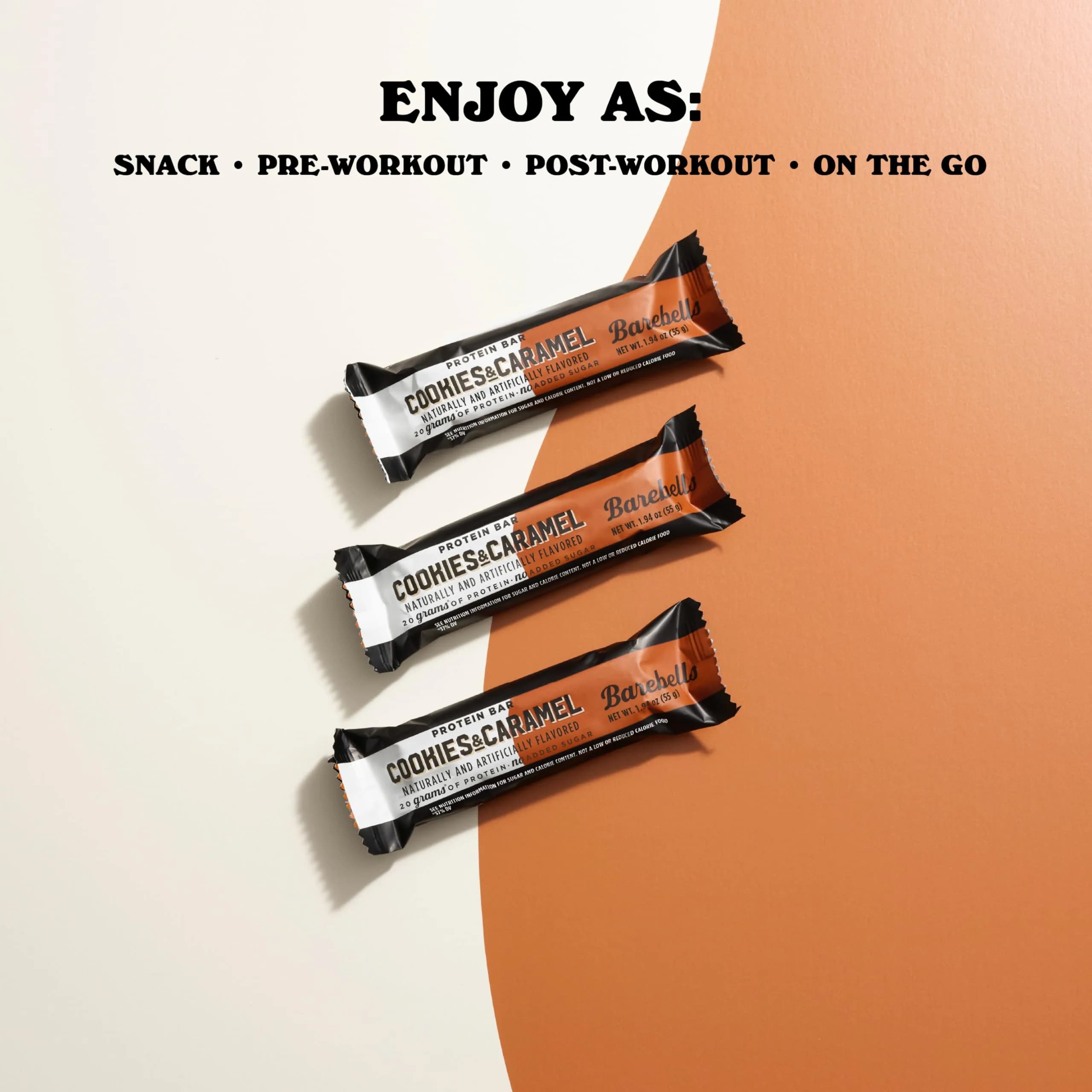 BAREBELLS Cookies and Caramel Protein Bars, 24 Bars (2x12) | 20g High Protein, 1g Sugar, USA Import thumbnail 6