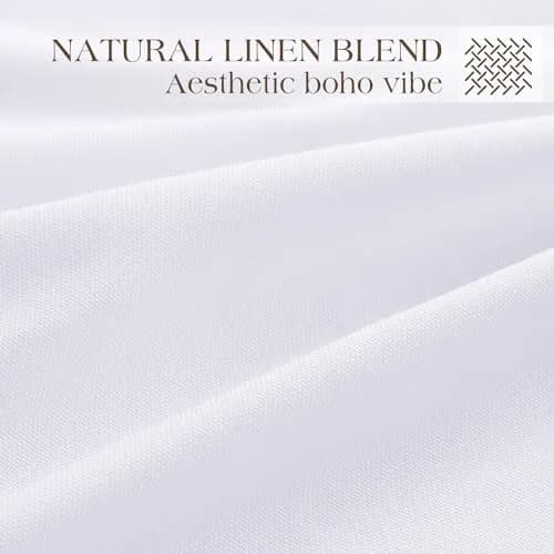 Joywell White Linen Pinch Pleated Curtains 259 cm (102 Inches) Long | Semi Sheer Light Filtering Drapes for Living Room thumbnail 8