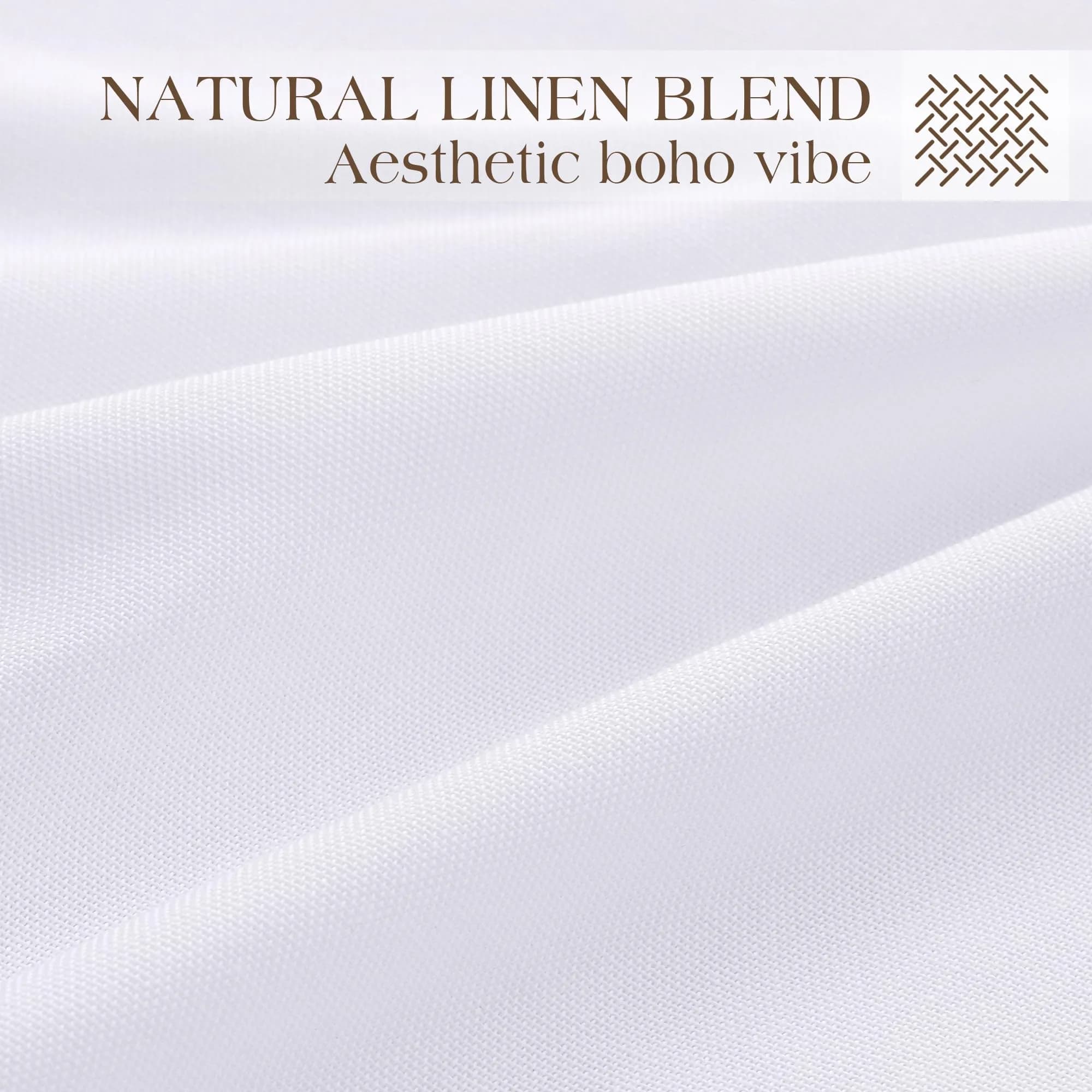 Joywell White Linen Pinch Pleated Curtains 259 cm (102 Inches) Long | Semi Sheer Light Filtering Drapes for Living Room - view 8
