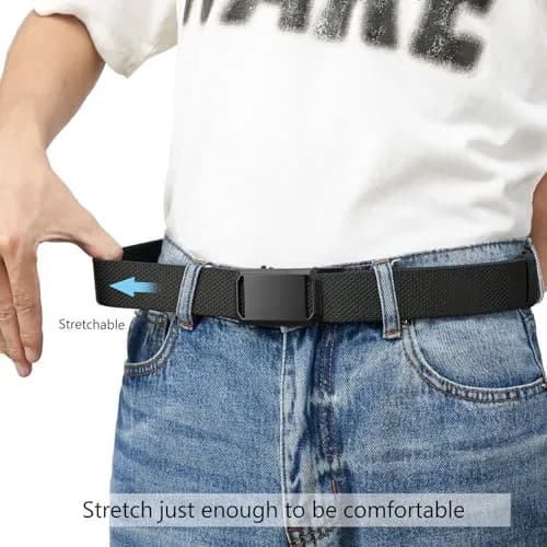 LionVII Men's Elastic Ratchet Belt 13.5cm (1 3/8") | Stretch Fit for 27-49" Waist thumbnail 5