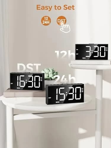 PPLEE Digital Alarm Clock for Bedroom with 2.2-Inch Bold Numbers, Dual Alarms thumbnail 8