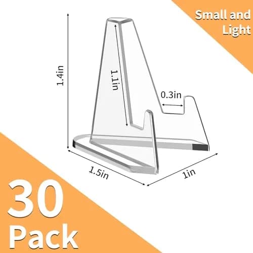 NIUBIER Card Display Stand, Acrylic Mini Easel 1.4 in | Clear Display for Art & Collectibles thumbnail 2