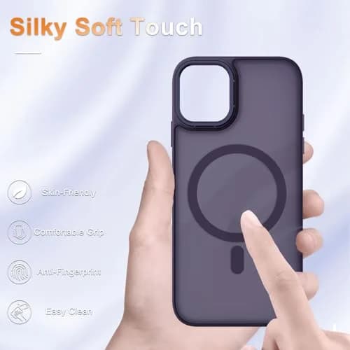 YENAPOON for iPhone 11 Case, Matte Magnetic Phone Cover, Purple | Slim Shockproof with Screen Protector thumbnail 4