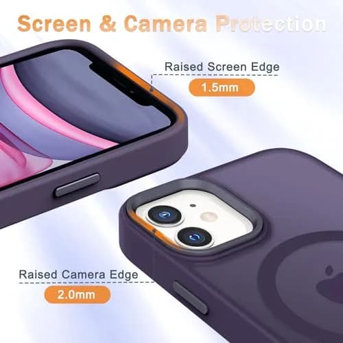 YENAPOON for iPhone 11 Case, Matte Magnetic Phone Cover, Purple | Slim Shockproof with Screen Protector thumbnail 5