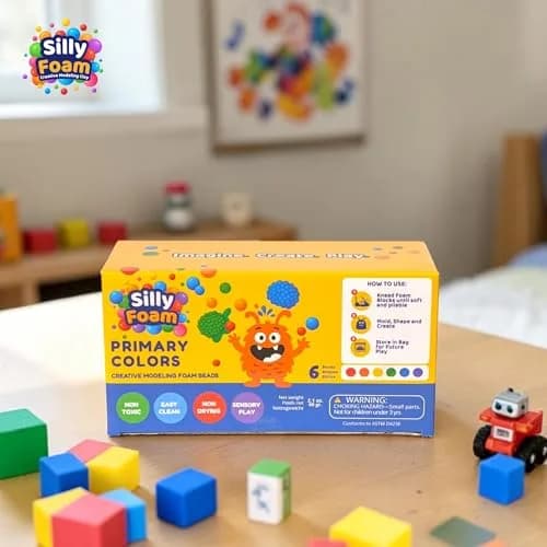 LYRK Collections Silly Foam Creative Modeling Foam Beads 2-Pack of 6 Primary Colors | Mess-Free, Reusable, Non-Toxic (Age 3+) thumbnail 9