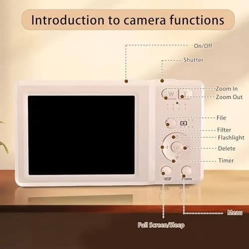 Focusify Digital Camera Pink | 56MP 4K Video 20X Zoom | 32GB SD Card Included thumbnail 7