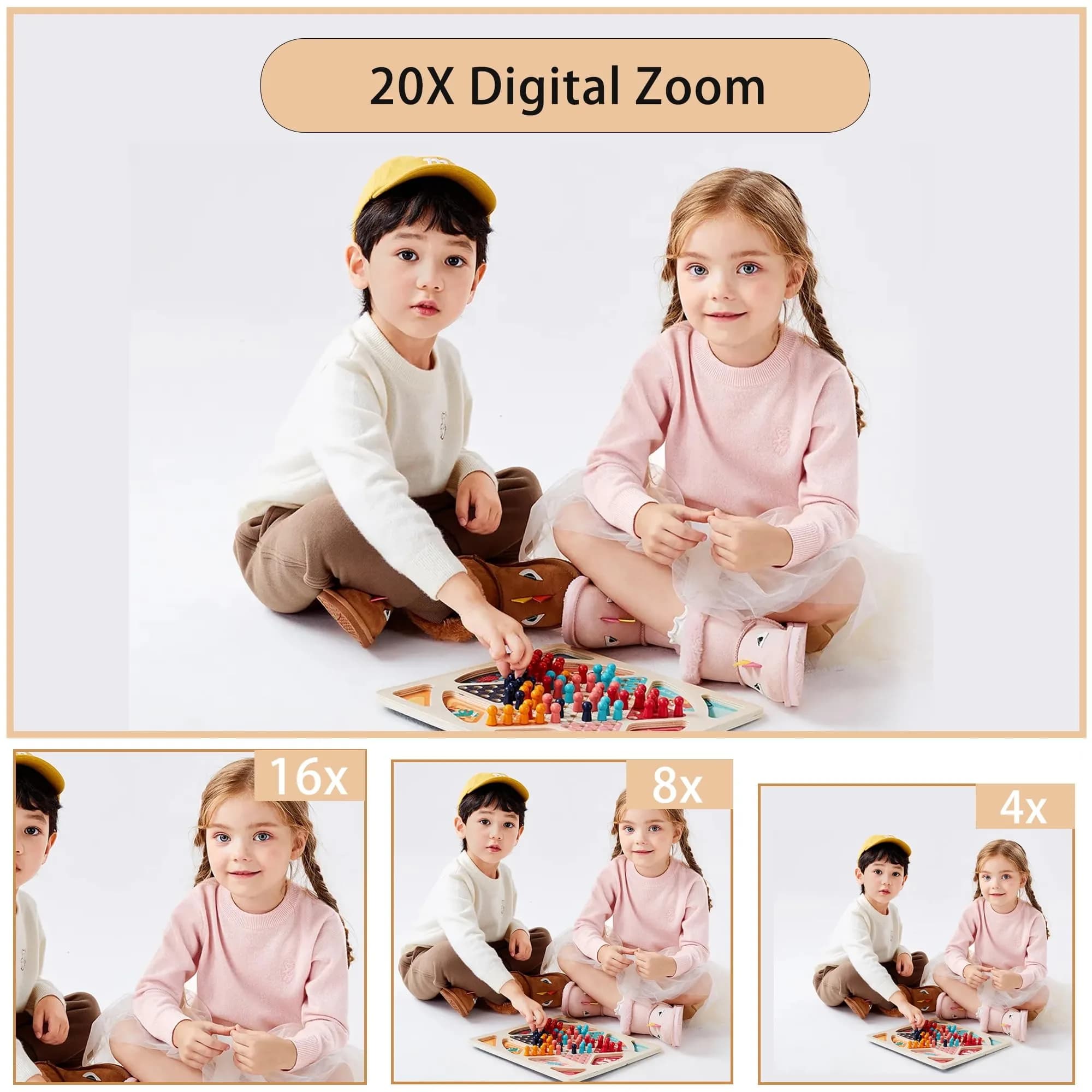 Focusify Digital Camera Pink | 56MP 4K Video 20X Zoom | 32GB SD Card Included - view 3