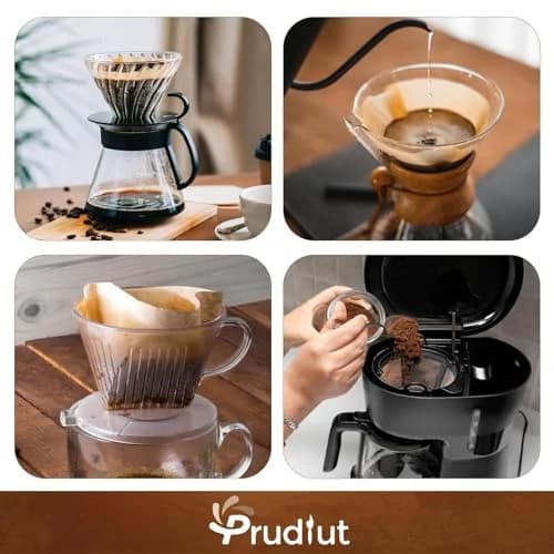 Prudiut 200 Count #4 Cone Coffee Filters | Compatible with Ninja & Pour Over (U4/200Pcs) thumbnail 6
