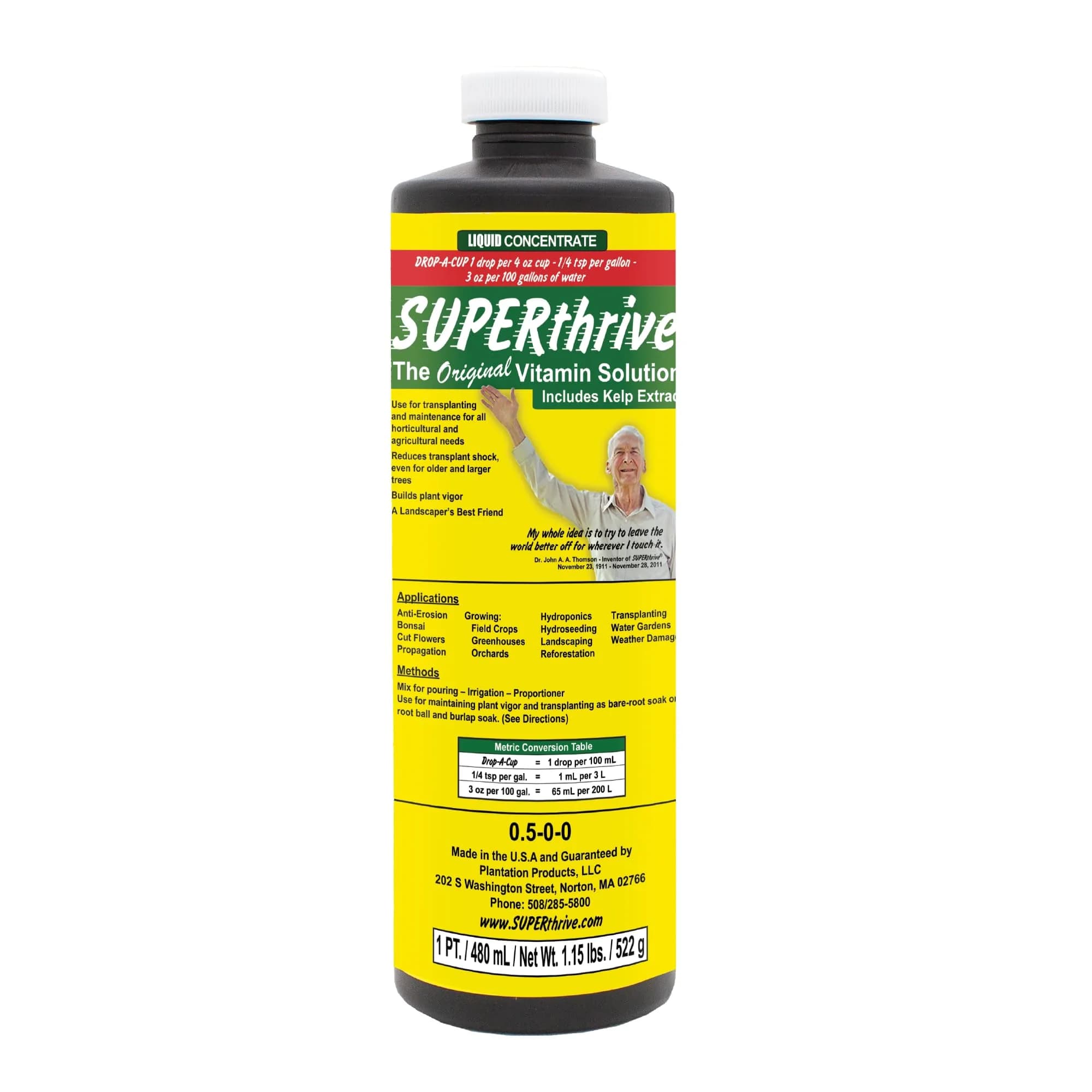 SUPERthrive Plant Vitamin Solution & Jobe's Fertilizer Spikes Bundle 1 Pint (29.57ml) + 15 Count | Boosts Growth & Nourishes Roots — 1 Pint