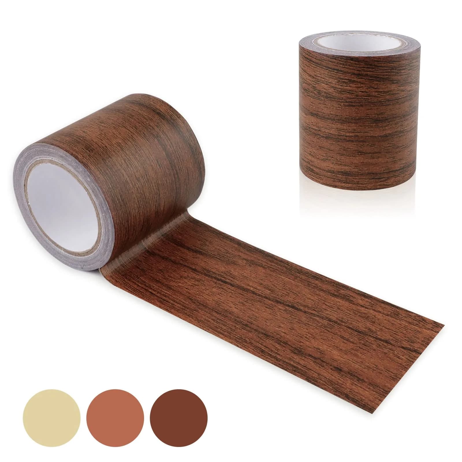 DIBALIYI Wood Grain Repair Tape 9.14m (30ft) | Waterproof & Wear-Resistant for Furniture & Floors — 4Pcs Dark Brown