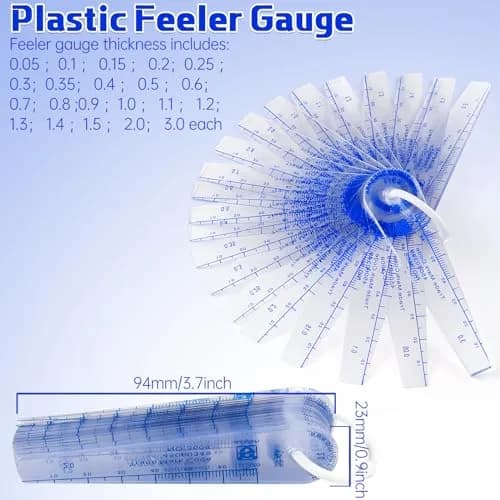 Trandraft Plastic Feeler Gauge Set 0.05mm-3mm Metric | 21 Leaf Precision Measuring Tool thumbnail 2