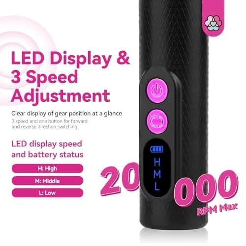 SAVILAND Electric Nail Drill 20000RPM Cordless Pen-Shaped | 56g Lightweight, 3-5 Hr Battery, 12 Bits thumbnail 4