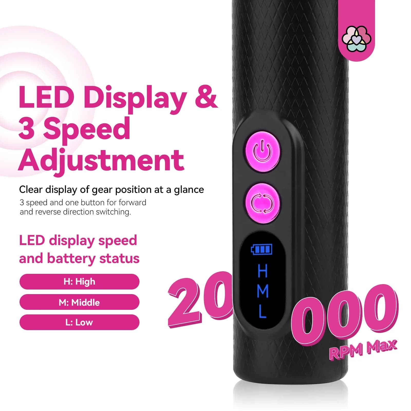 SAVILAND Electric Nail Drill Professional 20000RPM Cordless Rechargeable | Nail Sanding Tool for Gel Acrylic Polish - view 4