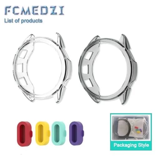 FCMEDZI Smart Watch Case for Garmin Forerunner 165 & 165 Music | Pack of 4 Dust Plugs + 2 TPU Cases thumbnail 6