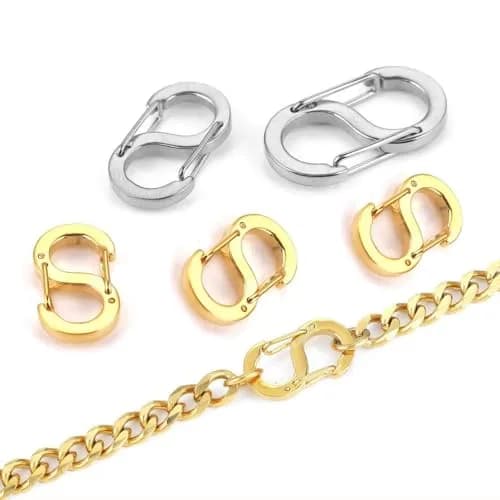 Booge Necklace Clasp 9mm x 16mm | Stainless Steel Double Opening Lobster Clasp for Jewelry thumbnail 5