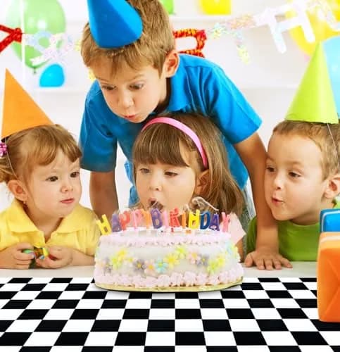 MUNILAIL 6 Pcs Checkered Plastic Table Runners Disposable 14 x 108 inch | Race Car Party Decor thumbnail 5