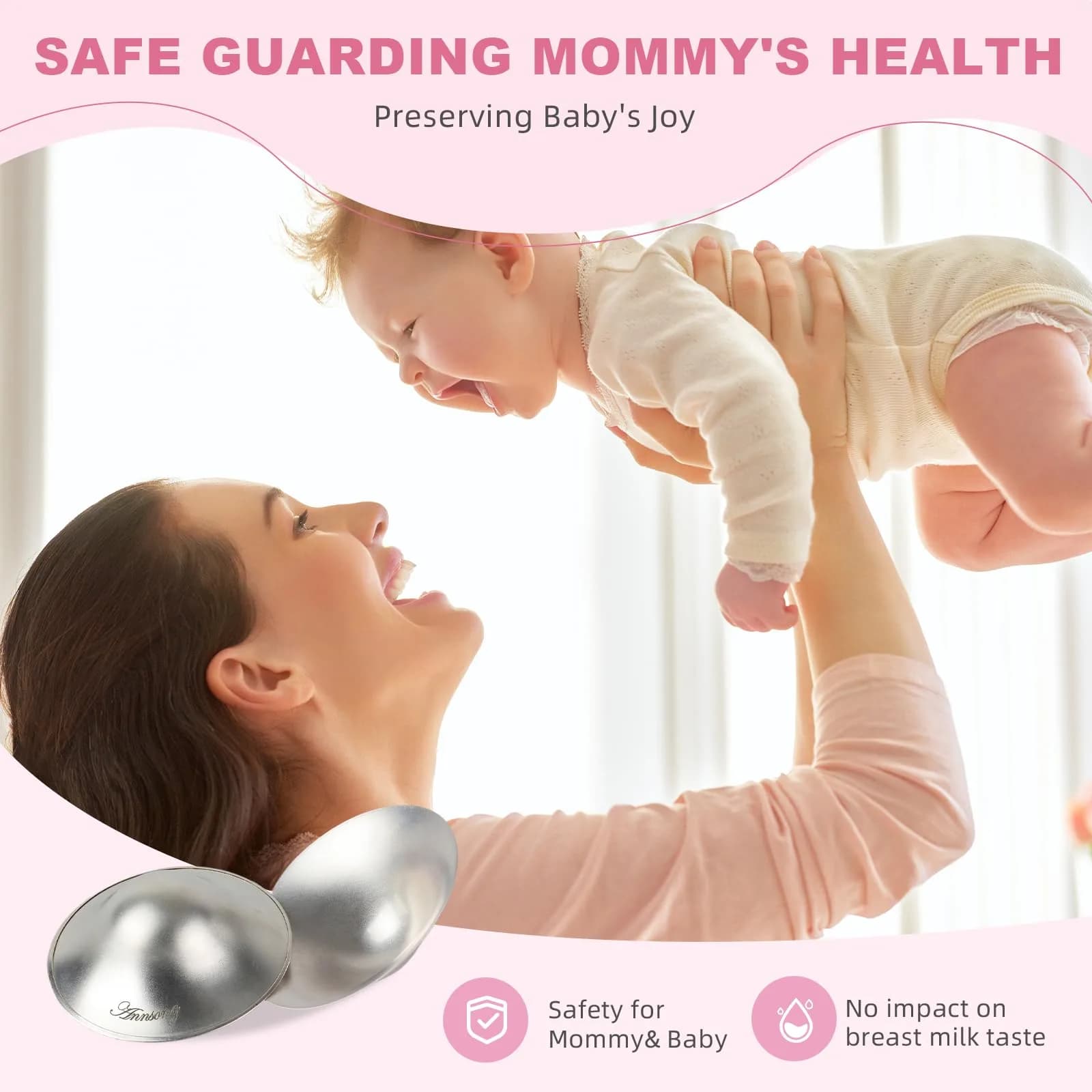 ANNSONG Silver Nursing Cups Regular Size | Pure 925 Sterling Silver for Breastfeeding Relief - view 6