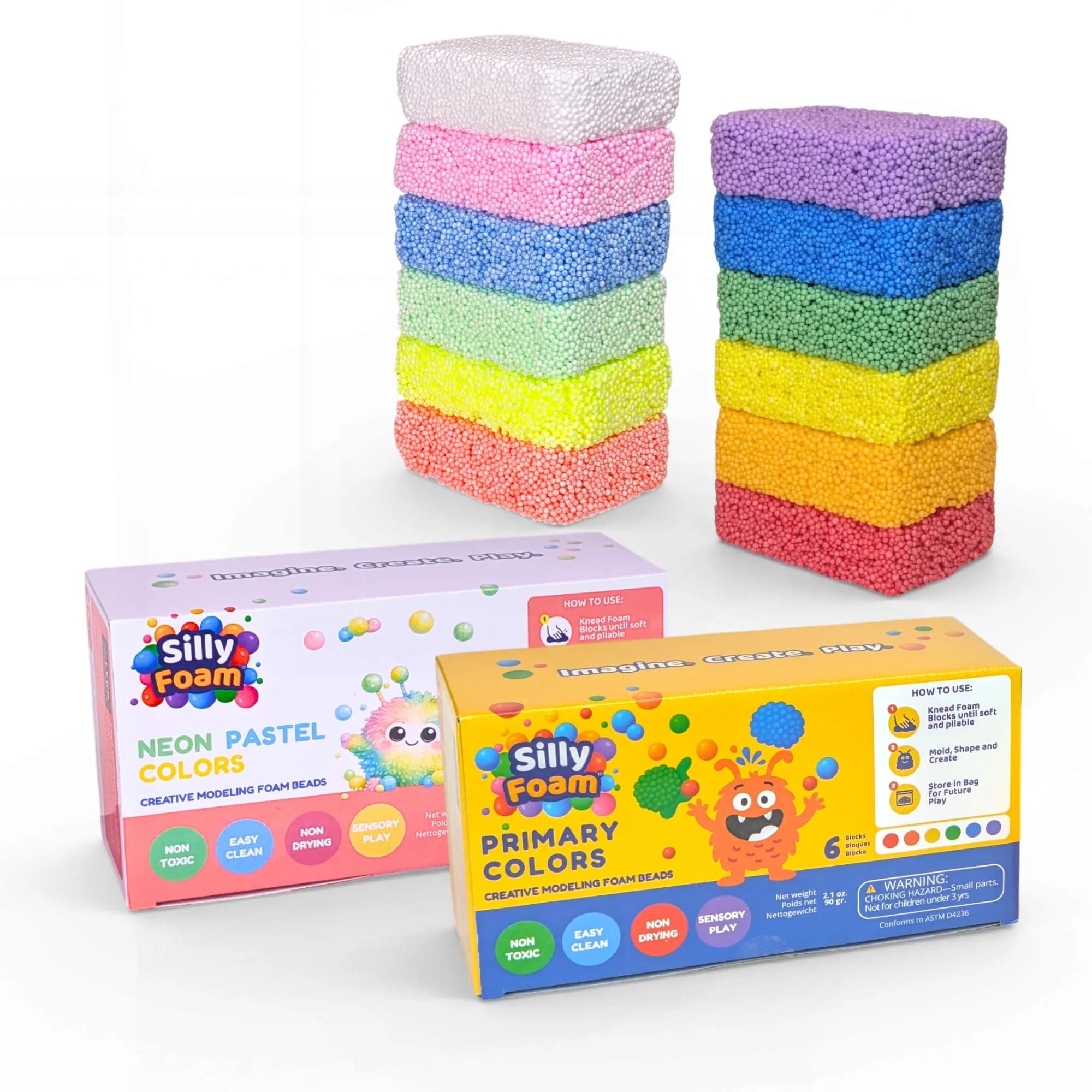 LYRK Collections Silly Foam Modeling Foam Beads 2-Pack (4.2 oz / 120g) | Non-Toxic STEM Toy for Kids Ages 3+ - main product image