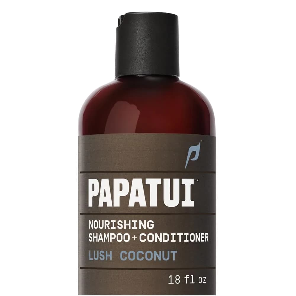 PAPATUI by Dwayne Johnson 2-in-1 Cedar Sport Shampoo & Conditioner 18 fl oz | Sulfate-Free, Nourishing — Brown