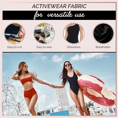 Barcelonetta Nylon Spandex Fabric | 80% Nylon, 20% Spandex | 4-Way Stretch for Activewear & Swimwear (1 Yard) thumbnail 3