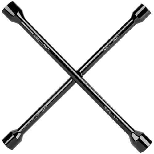 CARTMAN 14 Inch Heavy Duty 4 Way Lug Wrench Tire Iron | Forged Carbon Steel, Corrosion-Resistant thumbnail 1
