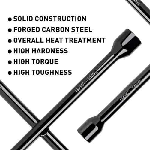 CARTMAN 14 Inch Heavy Duty 4 Way Lug Wrench Tire Iron | Forged Carbon Steel, Corrosion-Resistant thumbnail 4