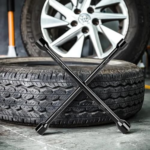 CARTMAN 14 Inch Heavy Duty 4 Way Lug Wrench Tire Iron | Forged Carbon Steel, Corrosion-Resistant thumbnail 6