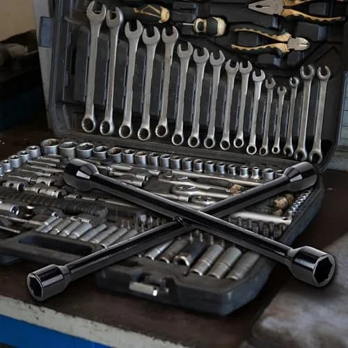 CARTMAN 14 Inch Heavy Duty 4 Way Lug Wrench Tire Iron | Forged Carbon Steel, Corrosion-Resistant thumbnail 7